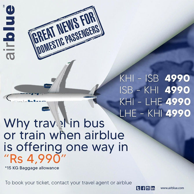 air blue one way ticket price