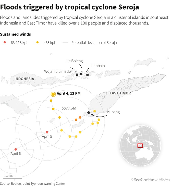 rescuers hunt survivors cyclone indonesia