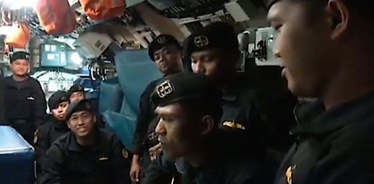 Video shows crew of sunken Indonesian submarine singing farewell song