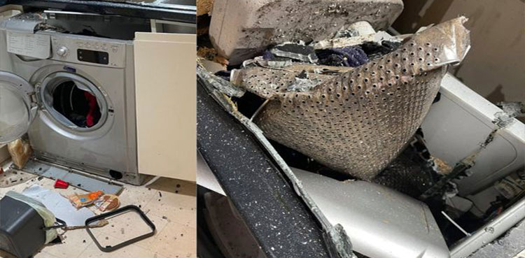 Woman Shocked After Washing Machine Explodes Mid Cycle