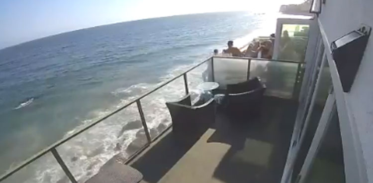 viral video balcony collapse malibu california