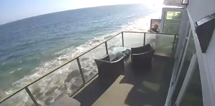 viral video balcony collapse malibu california