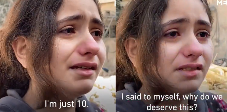 Heartbreaking video shows Palestinian girl sharing her distress living in Gaza Strip