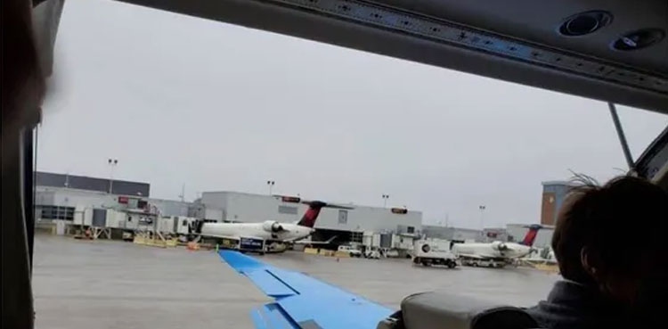 Plane door flies off just before take-off