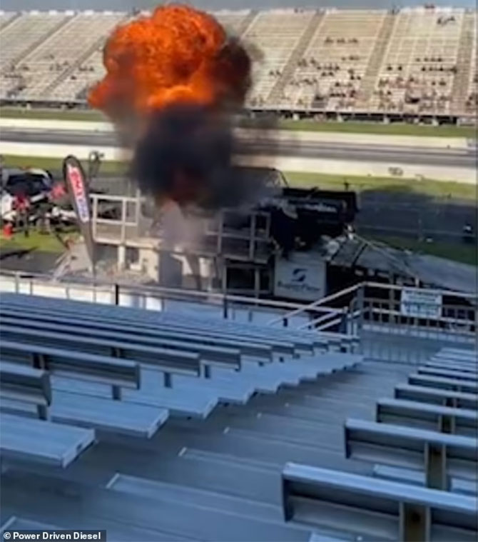 Watch Pickup Truck Explodes In A Fireball During Competition