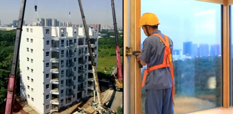 WATCH: This 10-storey building erected in just over a day - ARY NEWS