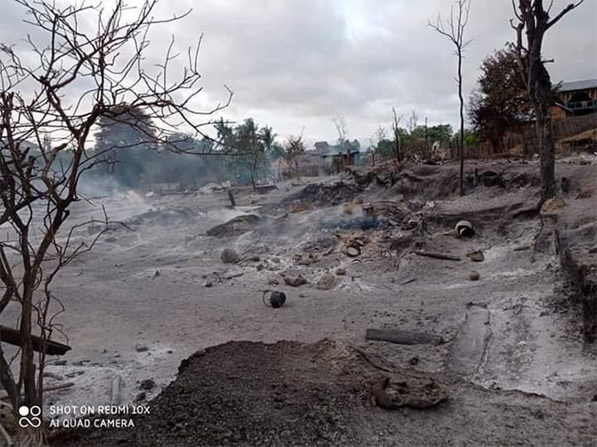 myanmar village burned security forces residents