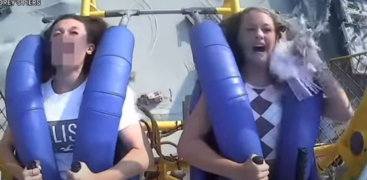 girl smacked in face seagull slingshot ride viral video