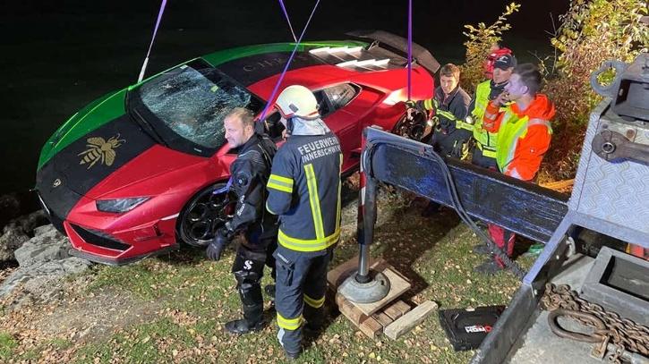 Lamborghini Crash in Lake