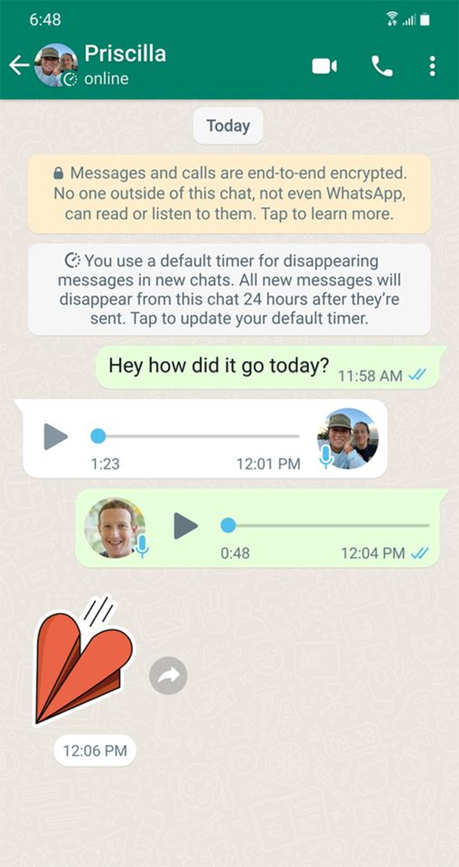 whatsapp disappearing messages one-on-one chats