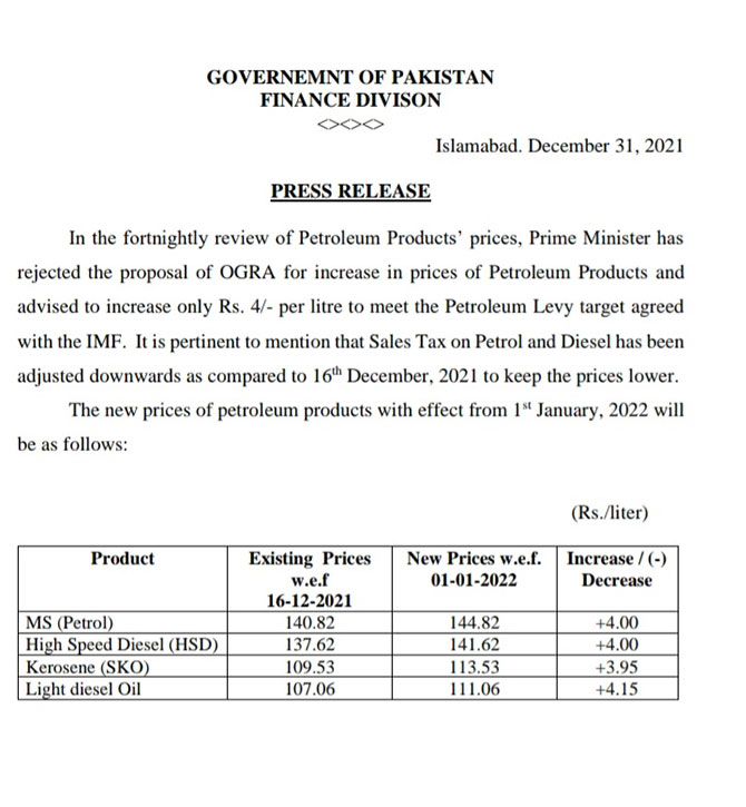 petrol price petroleum products new rates january 2022