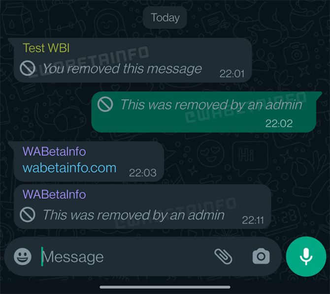 whatsapp group admin delete messages for everyone new feature