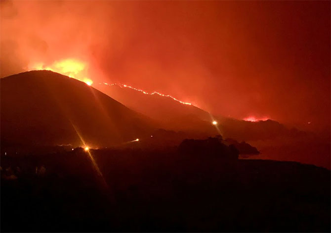 California wildfire, evacuations, highway