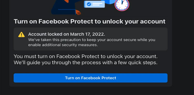 Facebook Protect, Activate, Facebook Protect feature