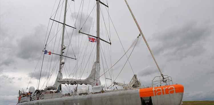 Tara research schooner, African waters, ocean pollution, Atlantic