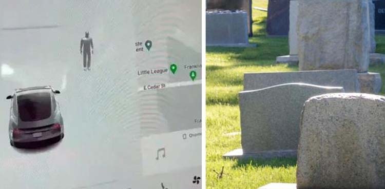 tesla, tiktok, cemetery