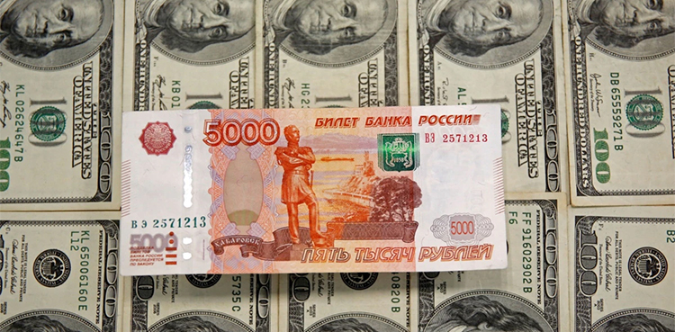 rouble gains dollar