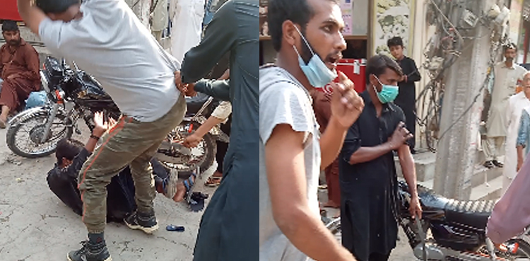 policeman, torture, youth, aerial firing, lahore, video