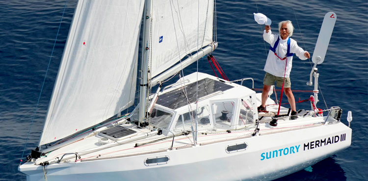 Japanese man oldest person sail solo Pacific