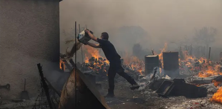 Lesbos fire, wildfire, Greece, heatwave