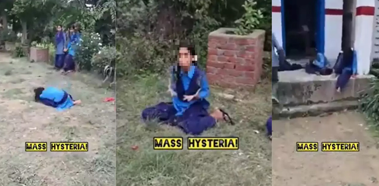 hysteria, mass hysteria, students, india, viral video,