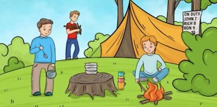 optical illusion, camping,