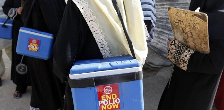 polio workers floods