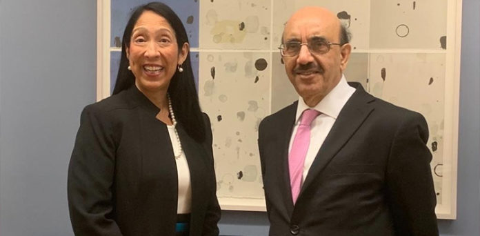 Masood Khan meets US Asst Secy of State Michele Sison