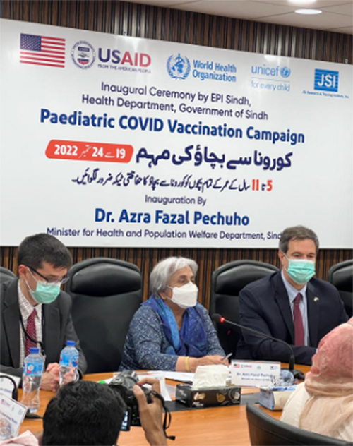 Anti-Covid vaccination drive, Covid vaccination drive, Sindh, paediatric covid vaccination campaign, Dr Azra Pechuho