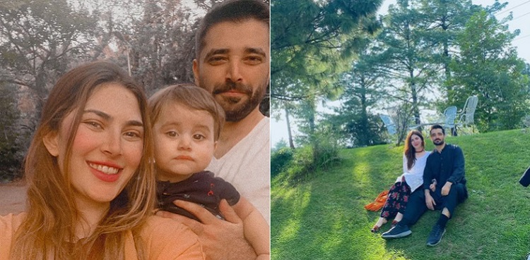 naimal khaway hamza abbasi family getaway, viral pictures