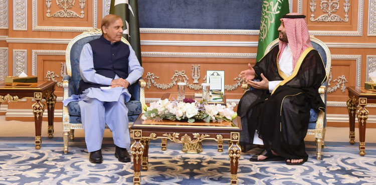 PM Shehbaz Meets Saudi Crown Prince Mohammed Bin Salman