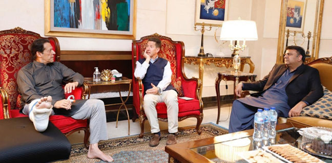 British HC Christian Turner, Ramiz Raja meet Imran Khan