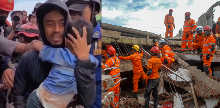 Indonesia earthquake: Six-year-old boy pulled from rubble after two days