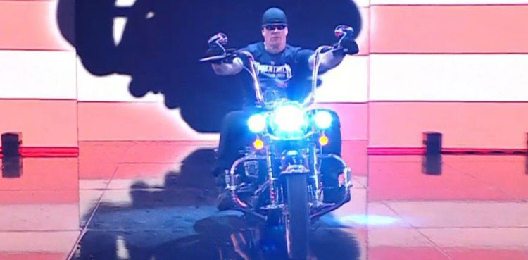 undertaker on his motorcycle