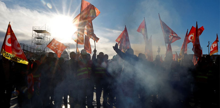 France, nationwide strikes, Macron's pension reform