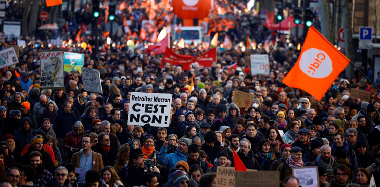 French left, last-ditch bid, pension reforms protest