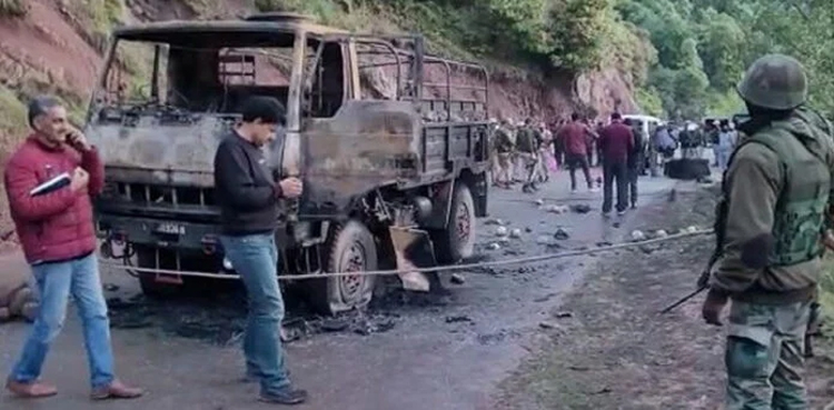 Five soldiers dies, several injured, Truck catches fire