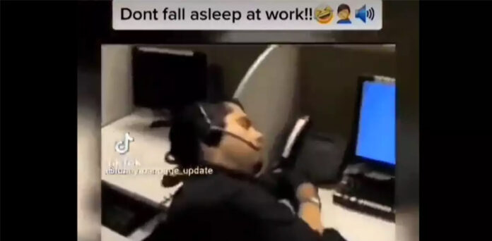 falling asleep at work meme