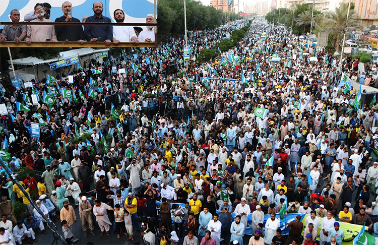 Protest against census, Hafiz Naeemur Rehman, JI Karachi