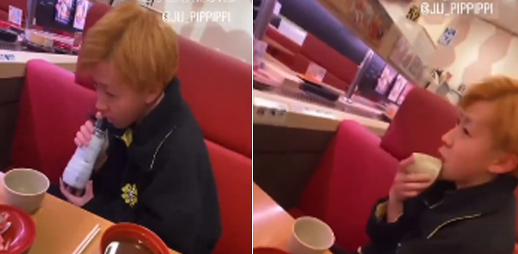 Japan sushi chain, boy licks soy sauce bottle, sushi terrorism, Sushiro, viral video