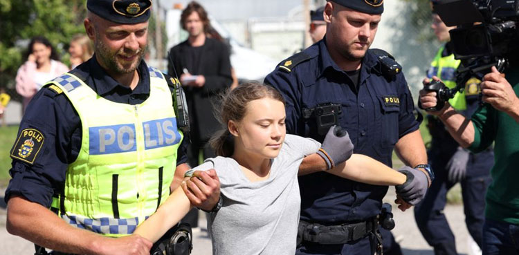 Greta Thunberg police court