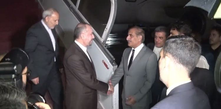 Iranian FM Hossein Amir Abdollahian arrives in Pakistan