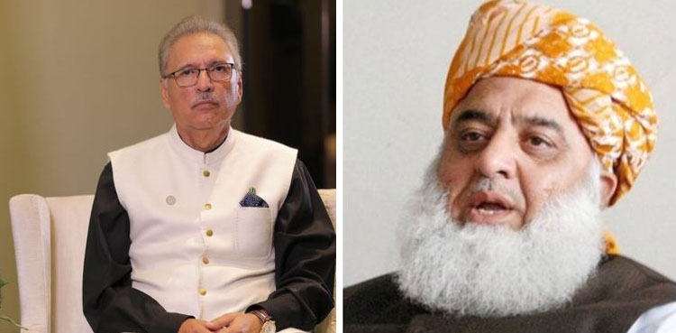 Maulana Fazl, President Alvi, general election date