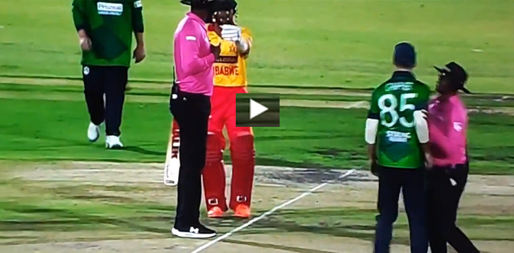 Sikandar Raza fight, VIRAL video, Umpires, hold players back, avoid clash, ZIM-IRE T20I,