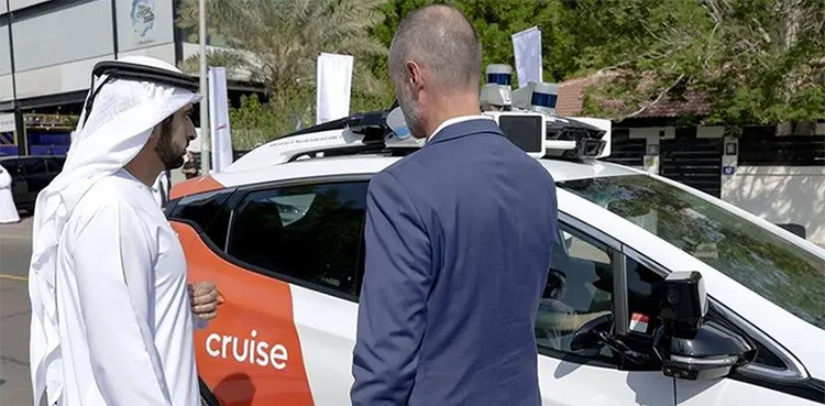 VIRAL: Hamdan bin Mohammed test rides Cruise self-driving vehicle