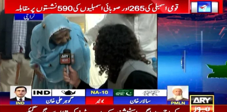 Election 2024, 90-year-old woman, casts her vote, NA-237 Karachi