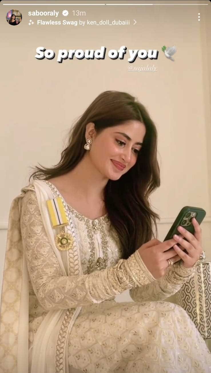 Sajal Ali Receives Tamgha E Imtiaz For Zee5 Web Series 