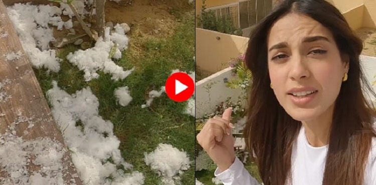 iqra aziz, snowfall, viral video