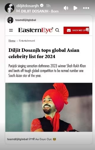 Diljit Dosanjh beats Shah Rukh Khan, Allu Arjun