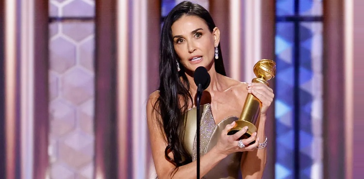 Demi Moore 'in shock' after first acting award win at Golden Globes